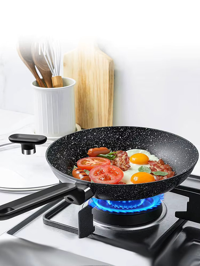 MICHELANGELO Wok-Pfanne mit Antihaftbeschichtung und Deckel, 12 Zoll, Schwarz - Bild 7