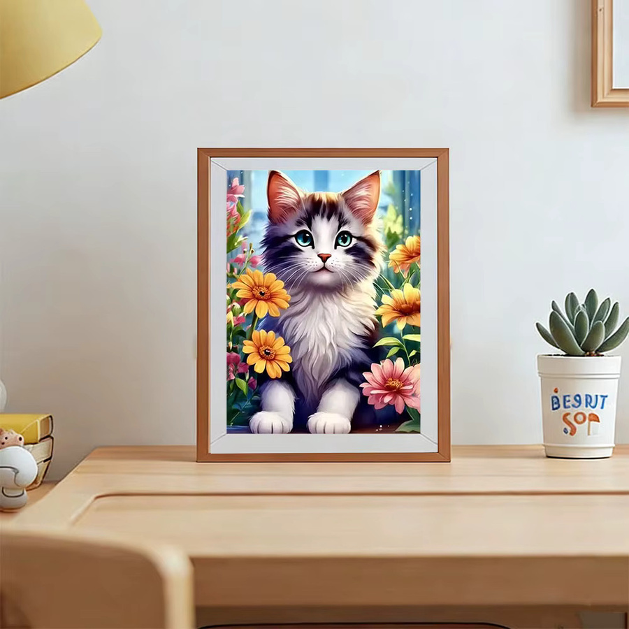 AZQSD Diamond Painting Mosaik-Wandkunst mit Tier- und Blumenmotiven in Multicolour, B/H: 30 x 30 cm - Bild 2