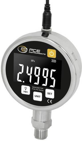 PCE Instruments hochgenaues Druckmessgerät PCE-PG 25H in Silber aus Edelstahl mit Messbereich -0,88 bis +16 bar und M20 x 1,5mm Anschluss - Bild 1