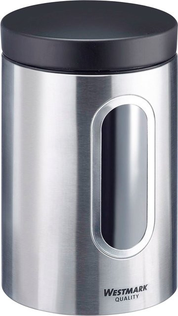 Westmark Vorratsdose mit Fenster, luftdicht und stapelbar, Schwarz/Silber - Bild 1