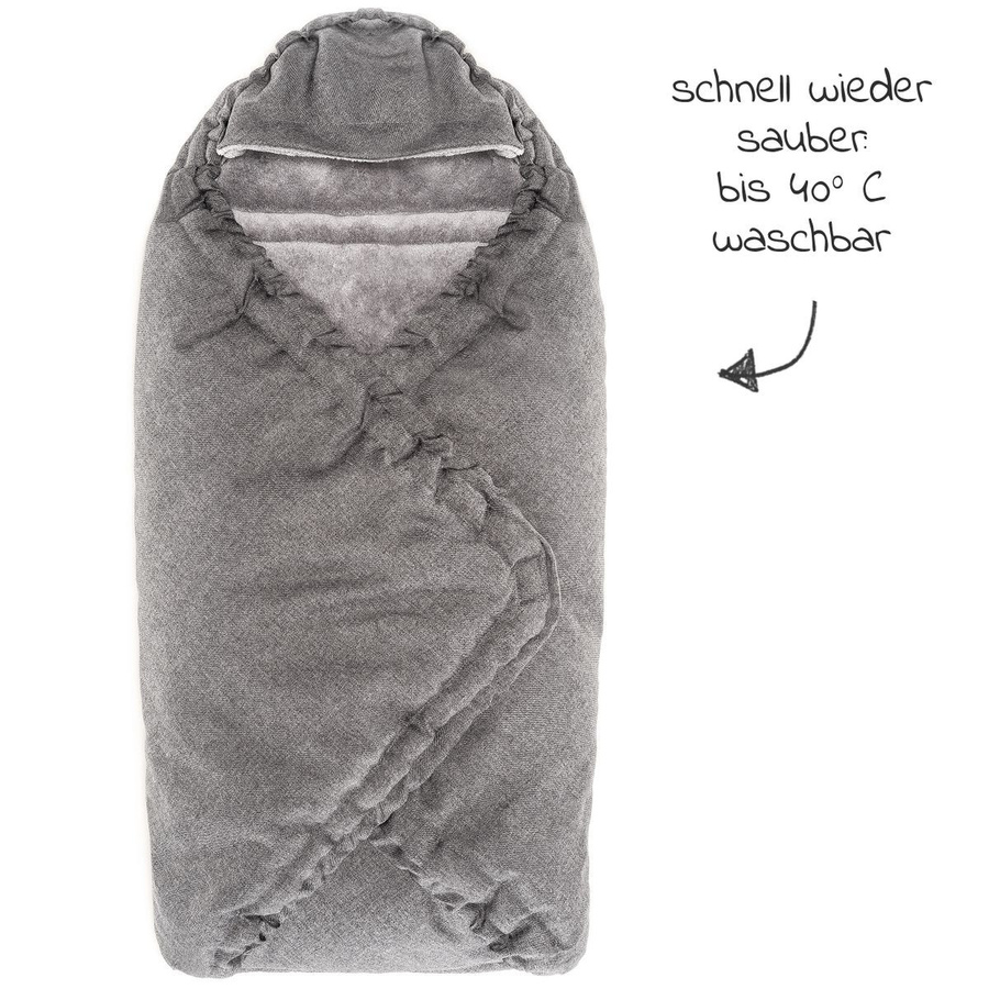 Zamboo Einschlagdecke Deluxe für Babyschalen und Babywannen, Farbe: Grau - Bild 2