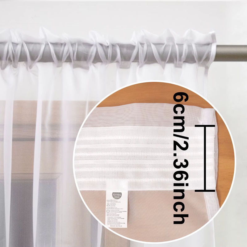FLYINGCURTAINS Lichtfilter-Fenstervorhang mit Rüschenbesatz und Stangeneinschub, Weiß, Breite: 150 cm, Höhe: 150 cm - Bild 4