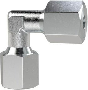 Riegler Winkel-Verschraubung aus verzinktem Stahl für Rohr-Außendurchmesser 8 mm, 100 bar, Silber - Bild 1