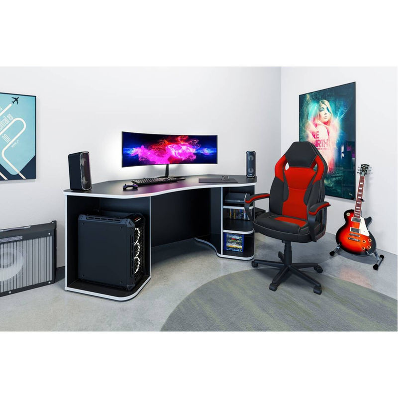 byLIVING Schreibtisch THANATOS modern in Anthrazit und Weiß, B/H/T: 198 x 76 x 85 cm - Bild 7