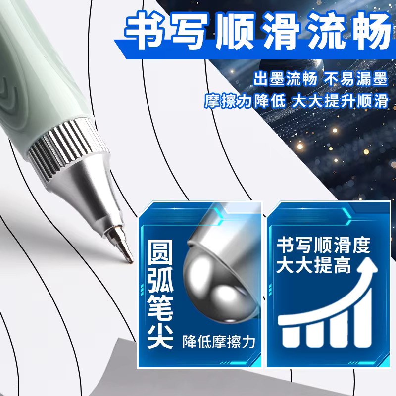 M&G Gelstift Schwarz mit 0,5 mm Spitze und schnell trocknender Tinte - Bild 5