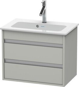 Duravit Waschtischunterschrank Ketho Compact in Grau Matt mit 2 Schubladen, wandhängend, B: 60 cm, T: 38,5 cm, H: 48 cm - Bild 1