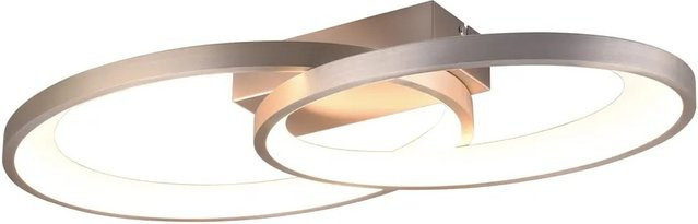 Trio LED-Deckenleuchte Malaga 1-flammig in Nickel Matt, oval, Breite: 57,5 cm, Tiefe: 30 cm - Bild 1