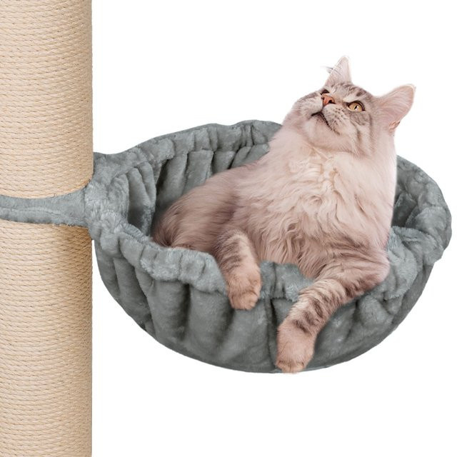 HAPPYPET Universal XXL Liegemulde für Kratzbäume aus Mikrofaser, Durchmesser: 45 cm, Grau - Bild 1