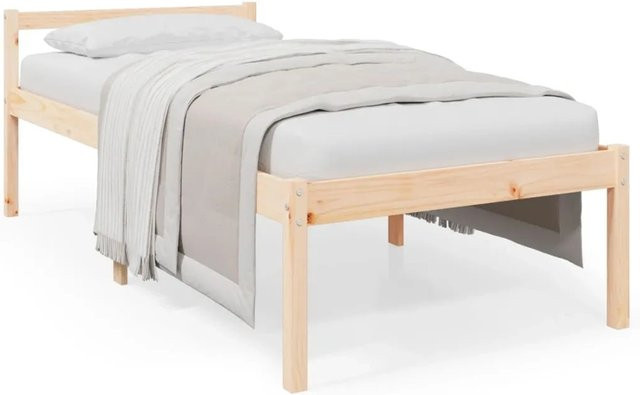 vidaXL Massivholzbett aus Kiefernholz in Braun, B/T/H: 75 x 190 x 70,5 cm - Bild 1