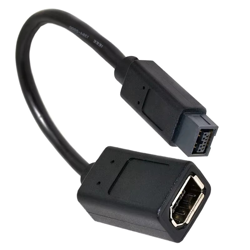 AXONUS Firewire 400 auf 800 Adapterkabel, 6-Pin Buchse auf 9-Pin Stecker, Farbe: Weiß, Länge: 20 cm - Bild 2