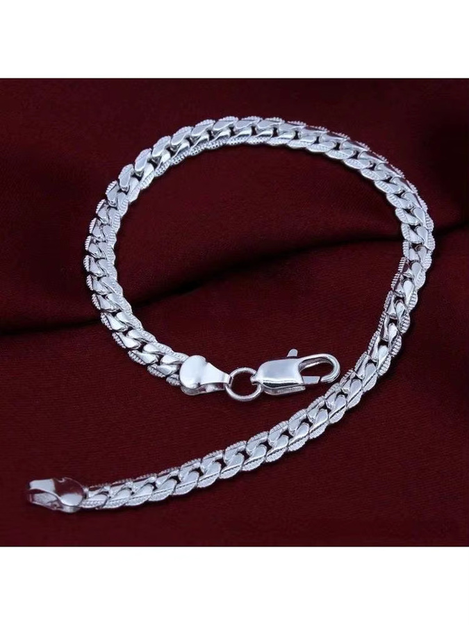 Kubanerkettenarmband 925 Silber, 5 mm, 20 cm, Unisex - Bild 4