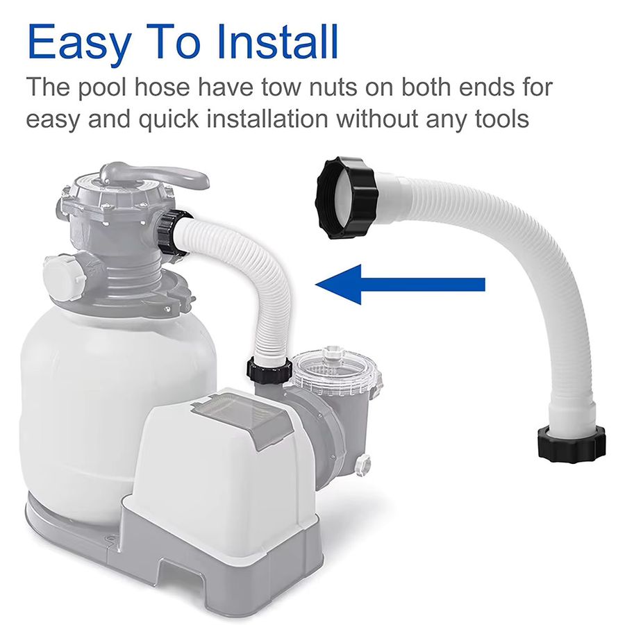 MOJOYCE Poolfilter-Pumpenschlauch 16 Zoll Ersatzschlauch für Intex Sandfilterpumpen und Salzwassersysteme - Bild 2
