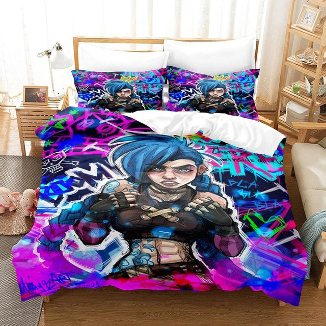 Bettwäscheset Arcane JinX mit 3D-Druck von JMG Household Supplies, Blau, B/H: 180 x 210 cm - Bild 1