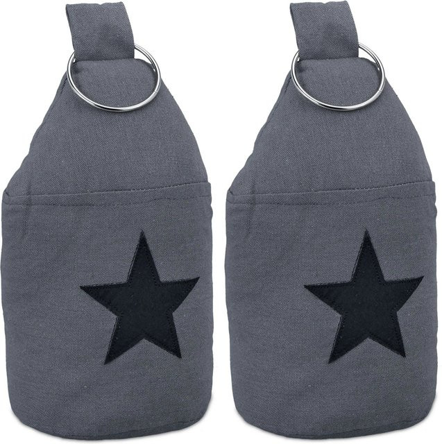 Relaxdays 2er Set Türstopper aus Baumwolle in Dunkelgrau und Schwarz, schwer, B/H: 22,5 x 11 cm - Bild 1