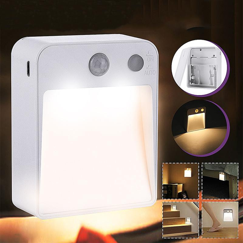 Rybakov Home Lighting LED-Nachtlicht mit Bewegungssensor und Dämmerungssensor in Weiß, warmweißes Licht für Küche, Treppen, Kleiderschrank und Flur - Bild 4