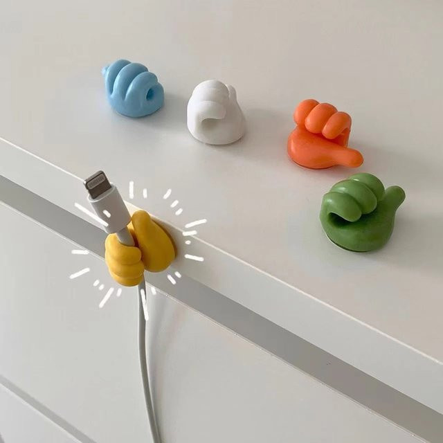 10 Stück Mini-Kabelorganizer aus Silikon in Grün und Multicolour, USB-Management-Clips und Kabelhalter für Desktop, Kopfhörer und Maus - Bild 1