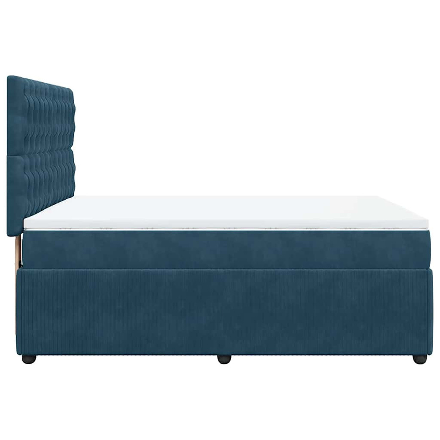 vidaXL Boxspringbett mit Matratze aus Samt in Blau, B/T/H: 160 x 200 x 140,5 cm - Bild 2