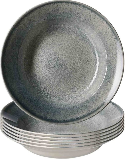 Ritzenhoff & Breker Pastateller Grana Pasta Bowl aus Keramik, Grau, 6er Set, Durchmesser: 29 cm - Bild 1