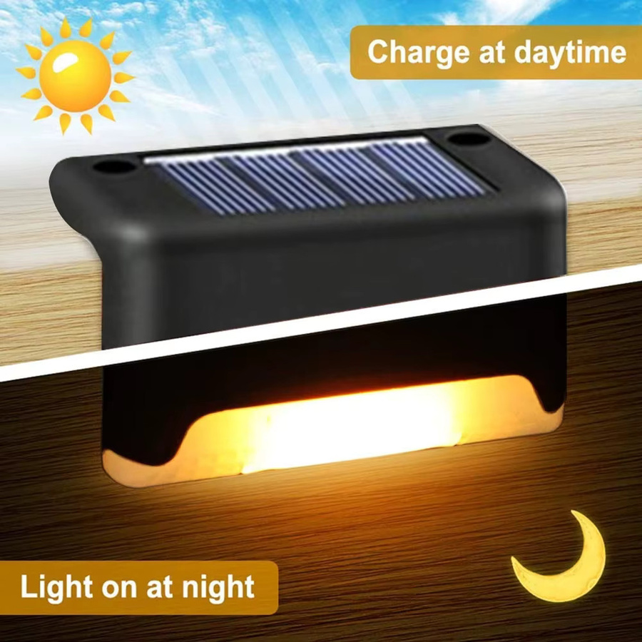 KDULIT Solar-Terrassenleuchten Set, wasserdichte LED-Zaunleuchten in Schwarz mit warmweißem Licht für Garten, Terrasse, Treppen und Wege - Bild 3