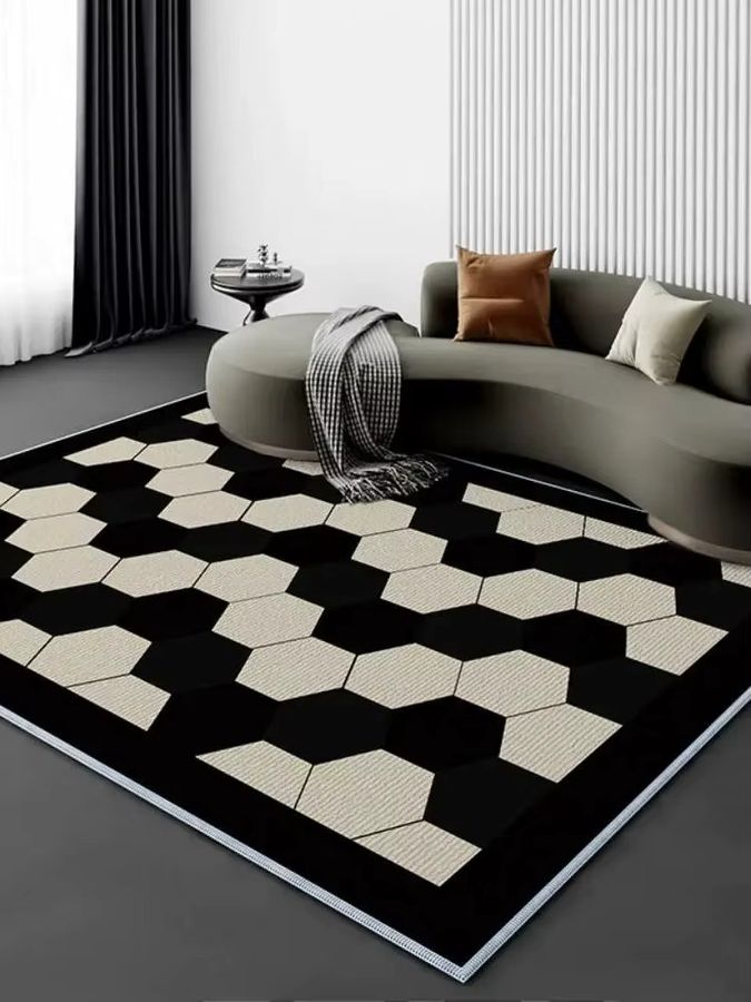 VIKAMA Wohnzimmerteppich im Luxusstil für dein Wohnzimmer und Schlafzimmer, schmutzabweisend und ästhetisch für deine Heimdekoration - Bild 4