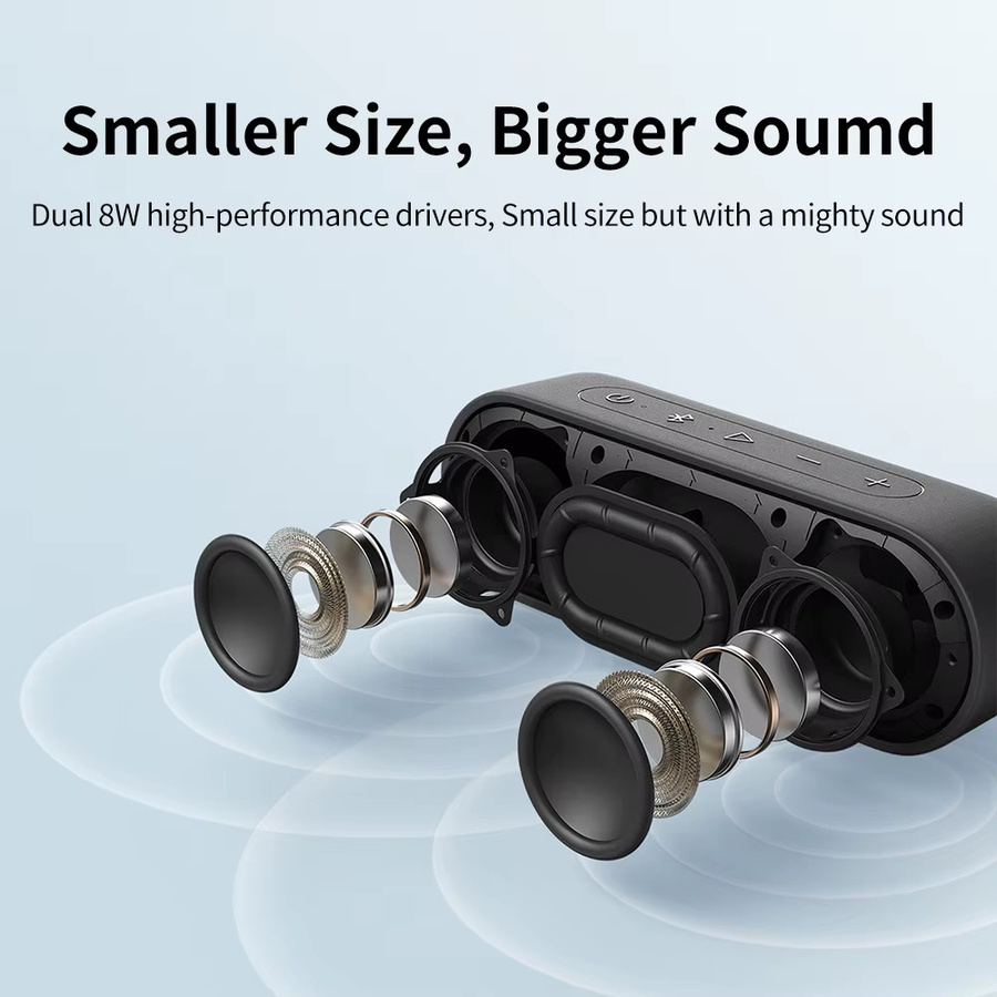 Tribit XSound Go Bluetooth-Lautsprecher in Schwarz mit 16W Klang, tiefem Bass und 24 Stunden Akkulaufzeit, IPX7 wasserdicht und Bluetooth 5.3 - Bild 3