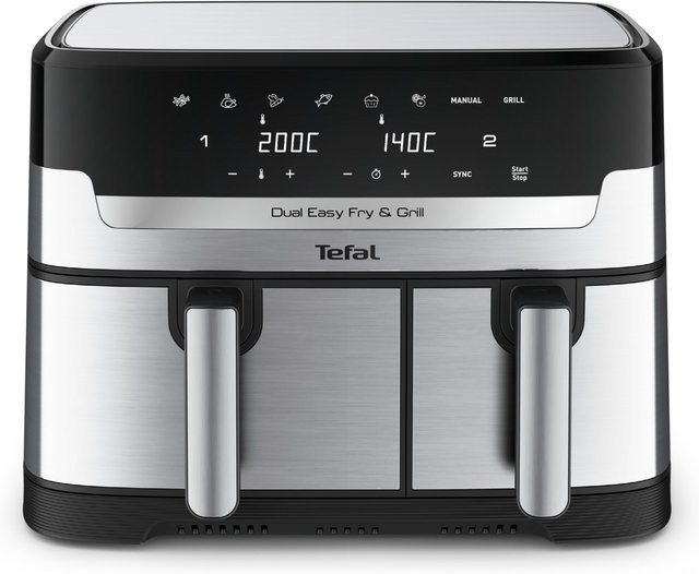 Tefal Easy Fry & Grill Dual Heißluftfritteuse EY905D in Silber mit Dual Zone Technologie und App-Steuerung - Bild 1