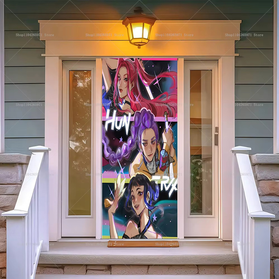 KPop Demon Hunters Anime-Themen-Hintergrund aus Papier für Geburtstagsparty und Dekoration, Mehrfarbig, B: 180 cm, H: 90 cm - Bild 3