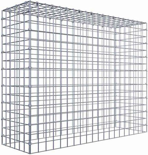 Gabiona C-Ring Anbaukorb Typ 3 aus Stahl in Silbergrau, Maschenweite: 5 x 5 cm, B/H/T: 80 x 100 x 30 cm - Bild 1