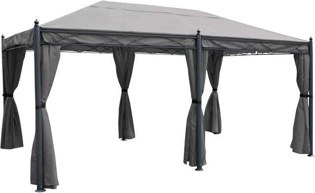 MCW Pergola Calpe Pavillon Grau mit Seitenwand und Moskitonetz B/T: 5 x 3 m - Bild 2
