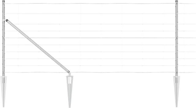 vidaXL Zaunpfosten aus Stahl, rechteckig, silber, in-ground, B/T/H: 5 cm x 5 cm x 100 cm - Bild 1