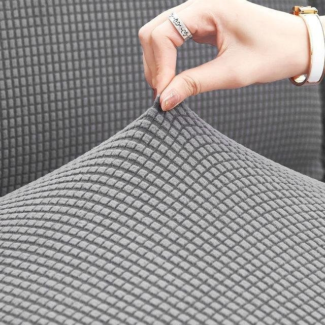 Yiran Furniture Weicher Plüsch-Ecksofa-Kissenbezug für Rückenlehne und Chaiselongue, elastischer Schonbezug aus Polyester, Lichtgrau - Bild 1