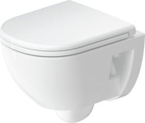 Duravit Wand-WC D-Code Compact Tiefspüler, Farbe: Weiß, B/H: 37 x 48 cm, Rimless-Technologie - Bild 1
