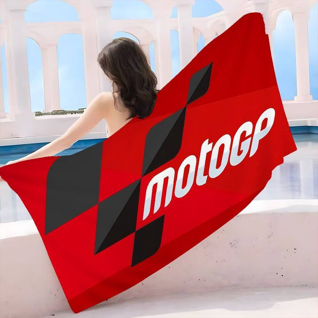 Moto GP Strandtuch von Ka Chen Muda, buntes Mikrofaser-Badetuch für Mädchen, sandfrei und schnelltrocknend, B/H: 95 x 153 cm - Bild 1