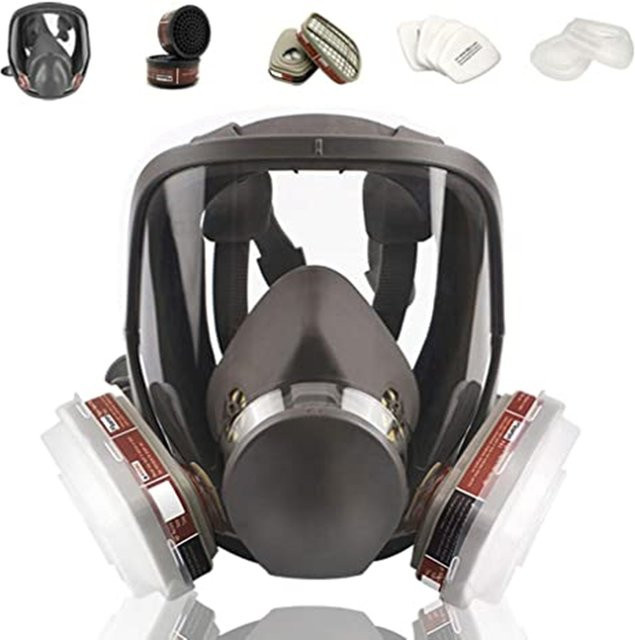 27-in-1 Vollgesichtsmaske 6800 Atemschutzmaske wiederverwendbar in Schwarz und Multicolour für Lackierung, Schweißen und Holzbearbeitung mit weitem Sichtfeld - Bild 1