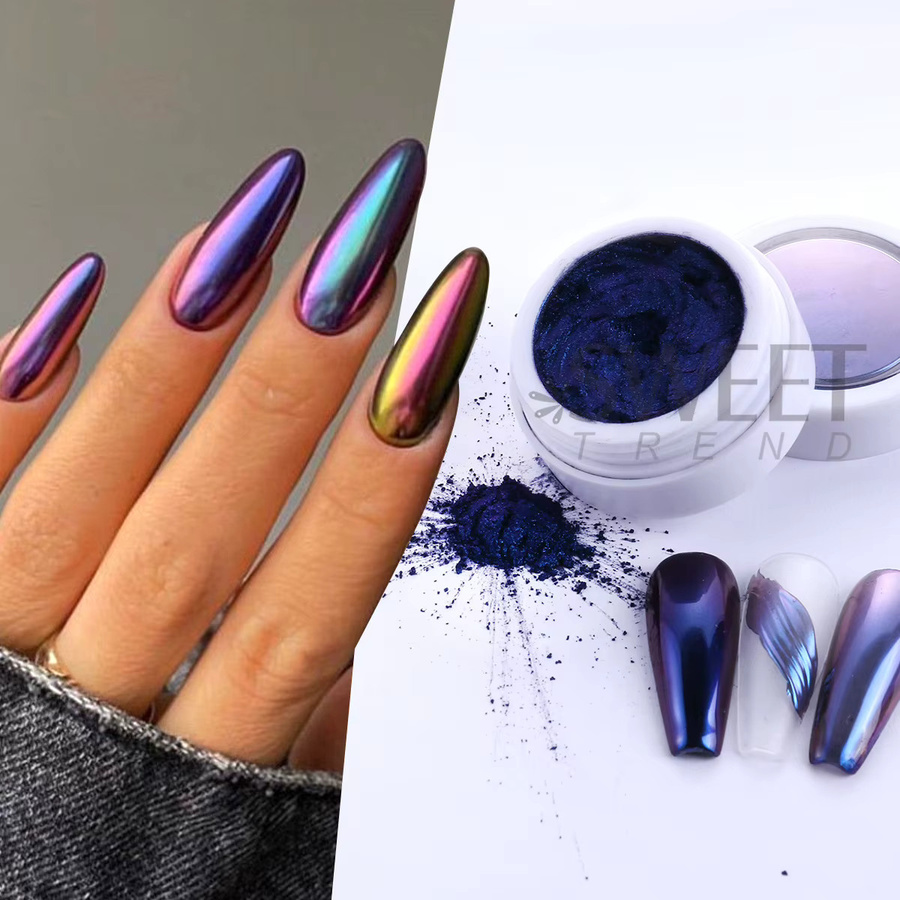 SWEET TREND Glitzerpulver Chamäleon-Effekt, Regenbogen-Chrom-Pigment, Metallic, Unisex - Bild 3