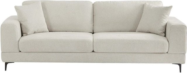 Jamolo Sofa in Beige mit Strukturstoff und Armlehnen, Breite: 227 cm - Bild 1