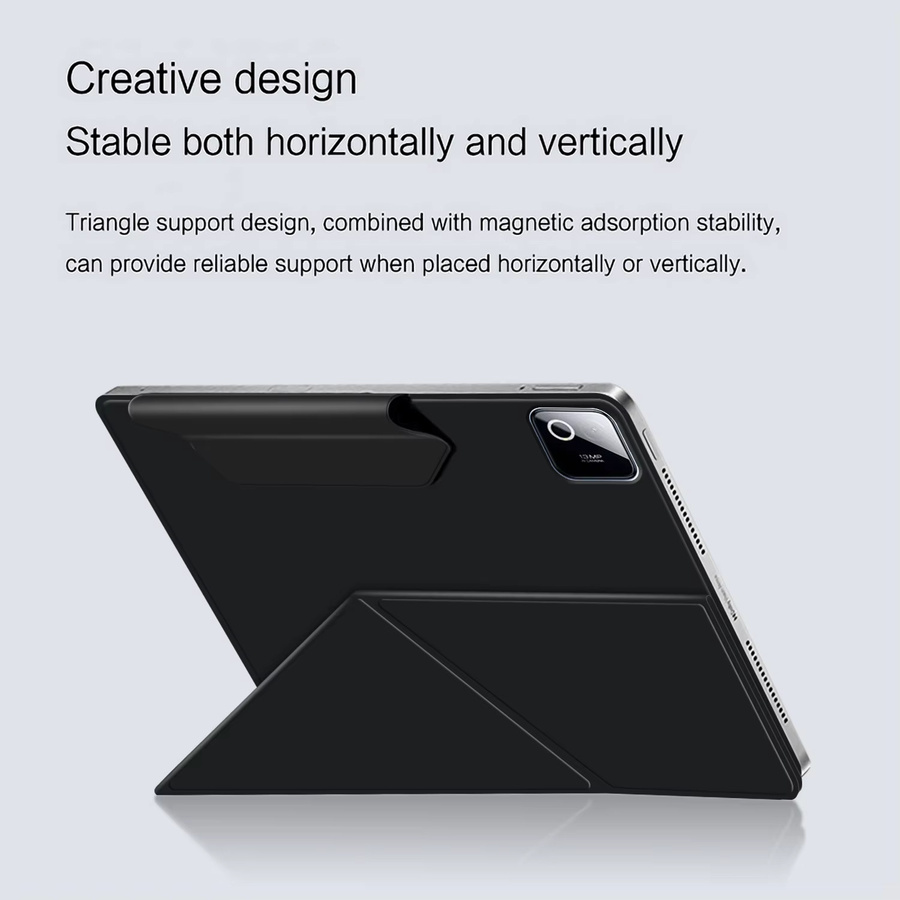 Y-Fold Magnetische Schutzhülle für Xiaomi Pad 8 und Mi Pad 7 Pro sowie Poco Pad X1, Smart Cover Standfunktion, Farbe: Schwarz - Bild 2