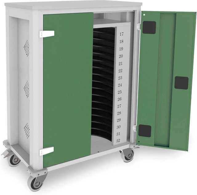 rotstahl Tabletwagen Power für 32 Tablets in Hellgrün mit lichtgrauem Korpus, B/T/H: 73 x 44 x 105 cm - Bild 1