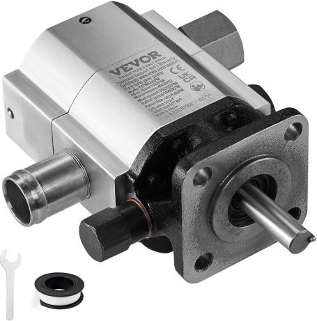 VEVOR Hydraulische Zahnradpumpe aus Aluminium für Holzspalter und Schneepflug, 13 GPM, 2-stufig, 3000 PSI, 3600 U/min, Einlass: 1 Zoll, Auslass: 1/2 Zoll NPT, Farbe: Silber - Bild 1