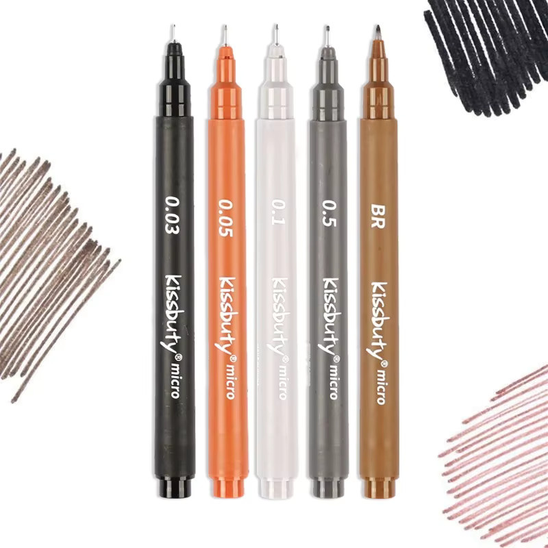 Micro Fineliner Art Kalligraphie-Stifte für Künstler zum Skizzieren mit wasserfester Tinte in Schwarz, Braun und Grau - Bild 2
