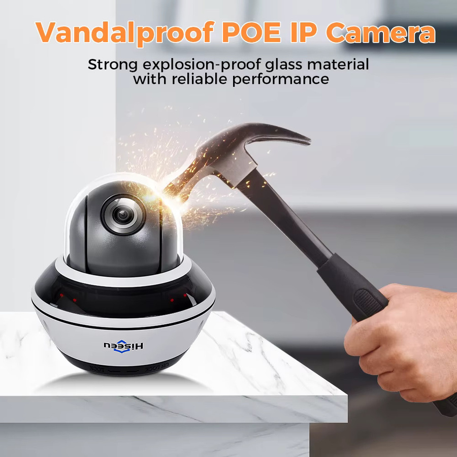 Hiseeu 6MP IP Audio Überwachungskamera mit 4x optischem Zoom, PoE, Outdoor Kuppelkamera, Weiß - Bild 2