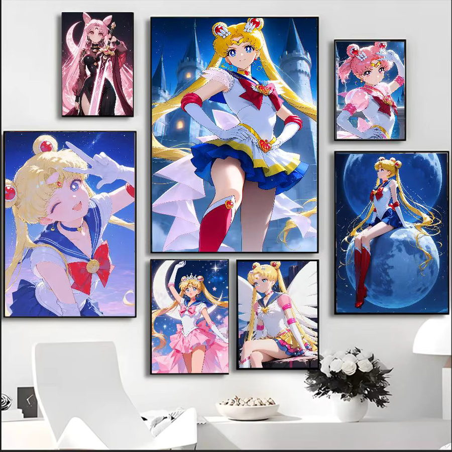 Sailor Moon Anime-Poster Sailor Mercury Ami Mizuno als HD-Leinwand-Wandkunst in Mehrfarbig - Bild 3