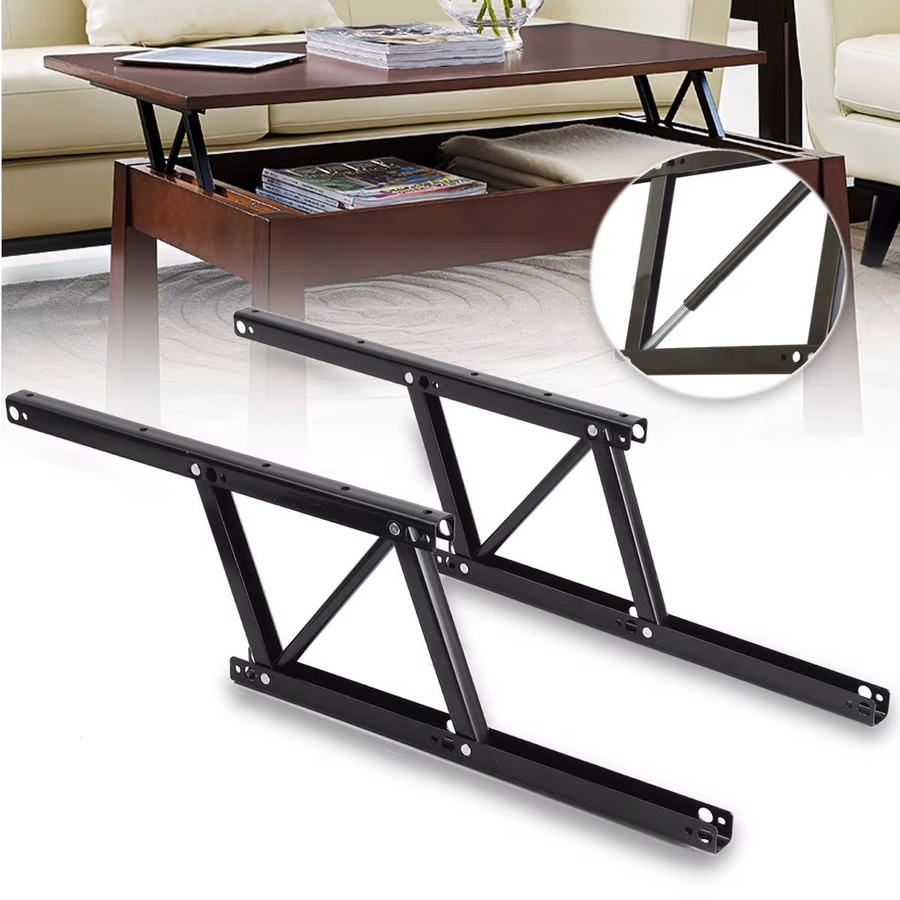 Odavis Feder-Couchtischmechanismus Set mit 2 Paar hochklappbaren Federscharnieren in Schwarz, B: 38 cm, H: 16,5 cm - Bild 2