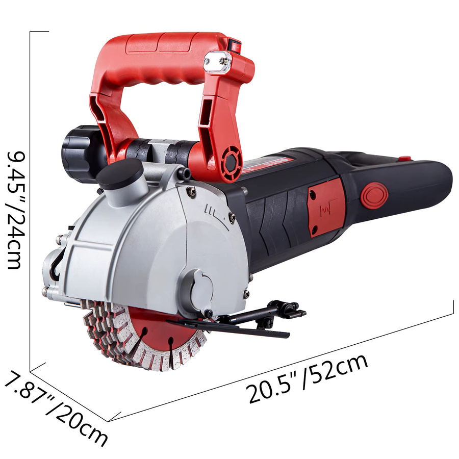 SucceBuy Wandfräse Betonschneider Elektrische Schlitzmaschine mit Laser-Zielung und 125 mm Kreissäge in Rot - Bild 6