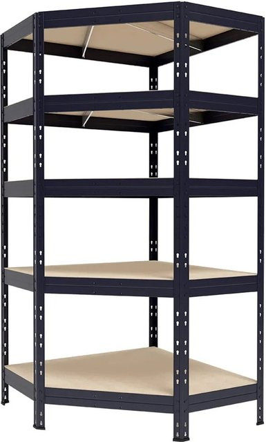 AR Shelving Rivet Eck-Schwerlastregal in Anthrazit mit 5 verstellbaren Böden, H 180 cm x B 90 cm x T 45 cm - Bild 1