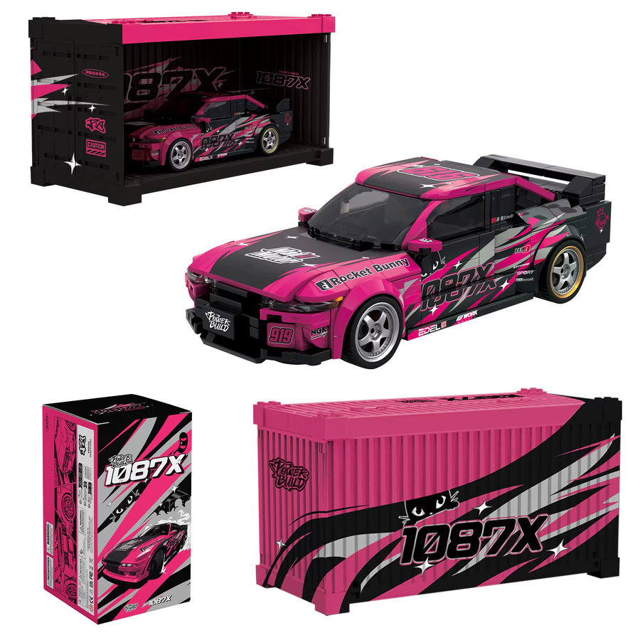 XQ MOC Bausteine Set PB 1087X Stadt Geschwindigkeit Auto Racer Drift Racing Team Modell Technisches Ziegel Kit für Kinder und Erwachsene in Bunt/Mehrfarbig - Bild 2