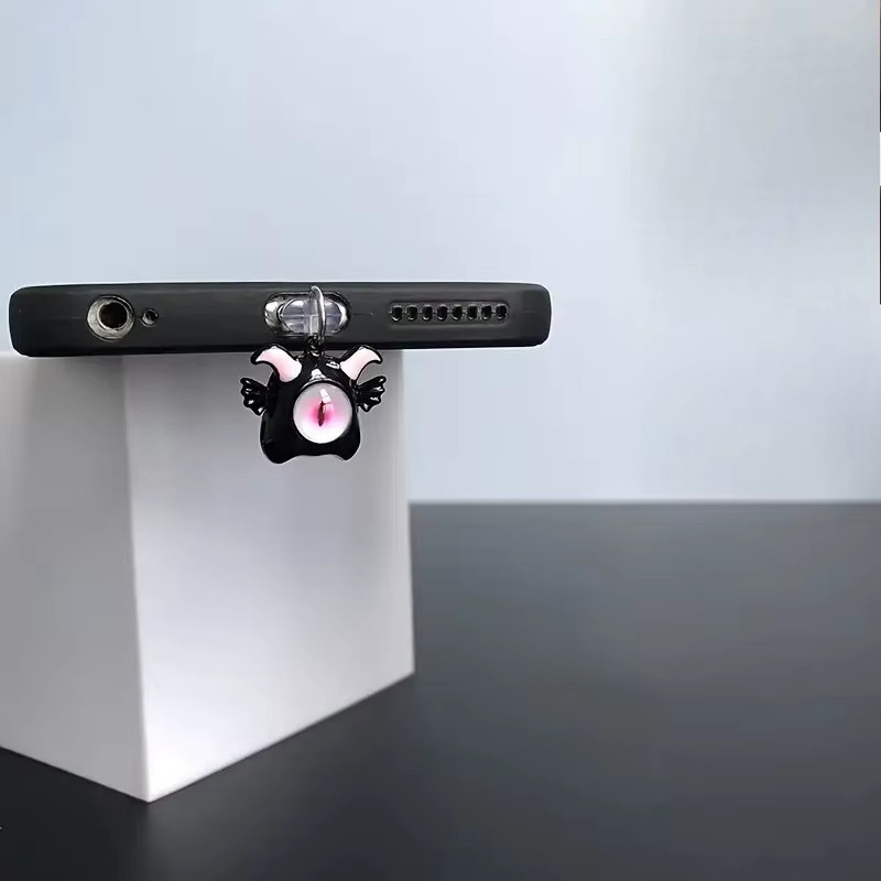 3D Staubstecker-Anhänger Teufel Charakter als Schutzhülle für iPhone in Schwarz - Bild 3