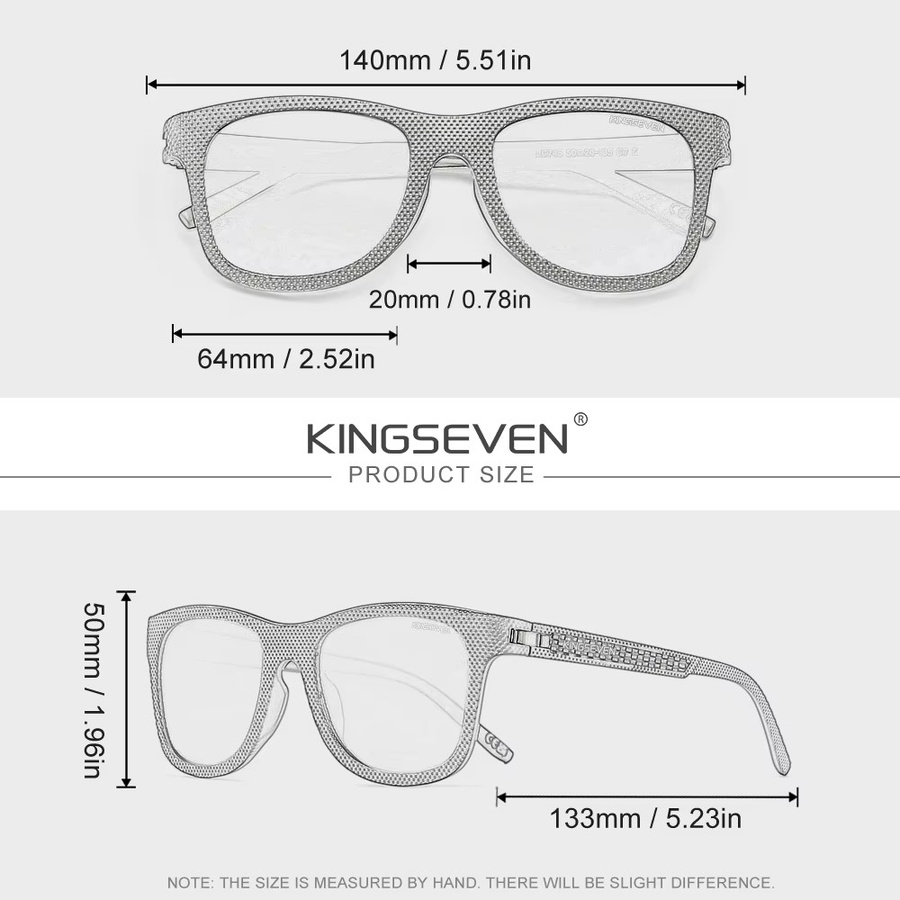 KINGSEVEN Sonnenbrille, Vollrand, quadratisch, Schwarz, Unisex, polarisiert - Bild 2