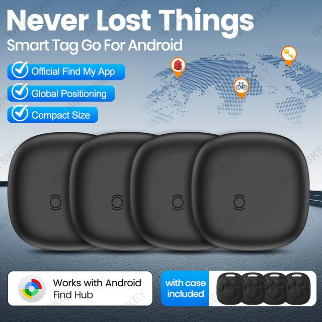 Peocke Smart GPS-Tag Go Tracker für Android, Anti-Verlust-Finder für Schlüssel und Geldbörsen, Schwarz - Bild 1