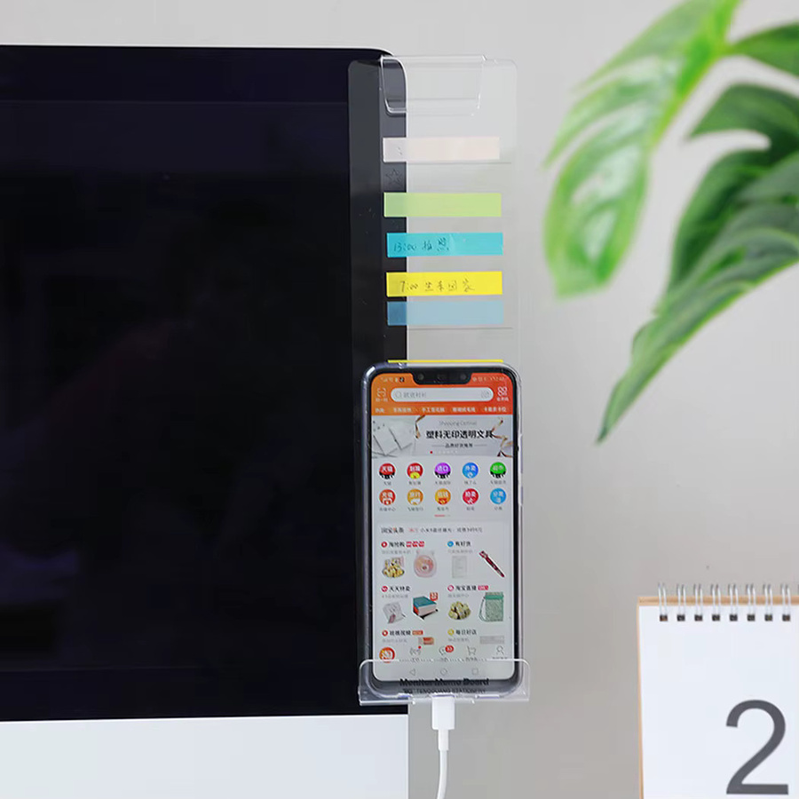 LEENKEA Memo Board aus transparentem Acryl als Monitor Nachrichtenspeicher und Telefonhalter für deinen Schreibtisch - Bild 2